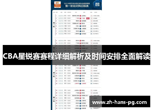 CBA星锐赛赛程详细解析及时间安排全面解读